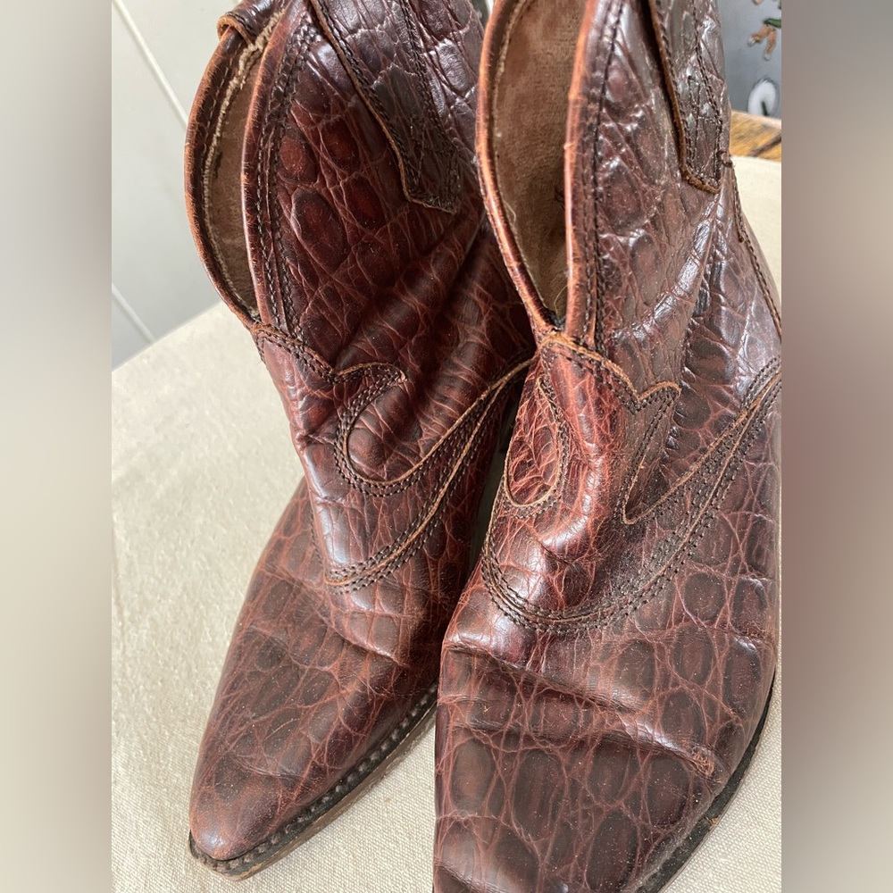 Vintage Larry Stuart Italian Leather Western Boots Made in Italy 7b *No Insoles